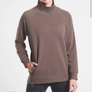 HEATHER GRAY cozy karma funnel half zip